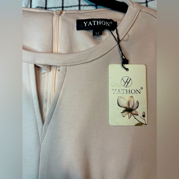 YATHON Women Short Sleeve Vintage Flared A-Line Swing Midi Dress with Pockets - Picture 7 of 10